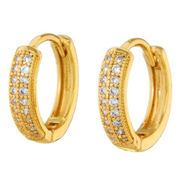 The Wild Clover Jewelry - ❌SOLD OUT❌ SKY GOLD CUBIC ZIRCONIA HUGGIE HOOP EARRINGS
